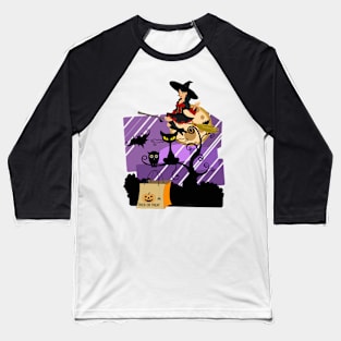 Trick Or Treat Halloween Witch Baseball T-Shirt